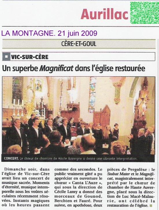 Pergolesi. Magnificat, Stabat Mater. Juin 2009