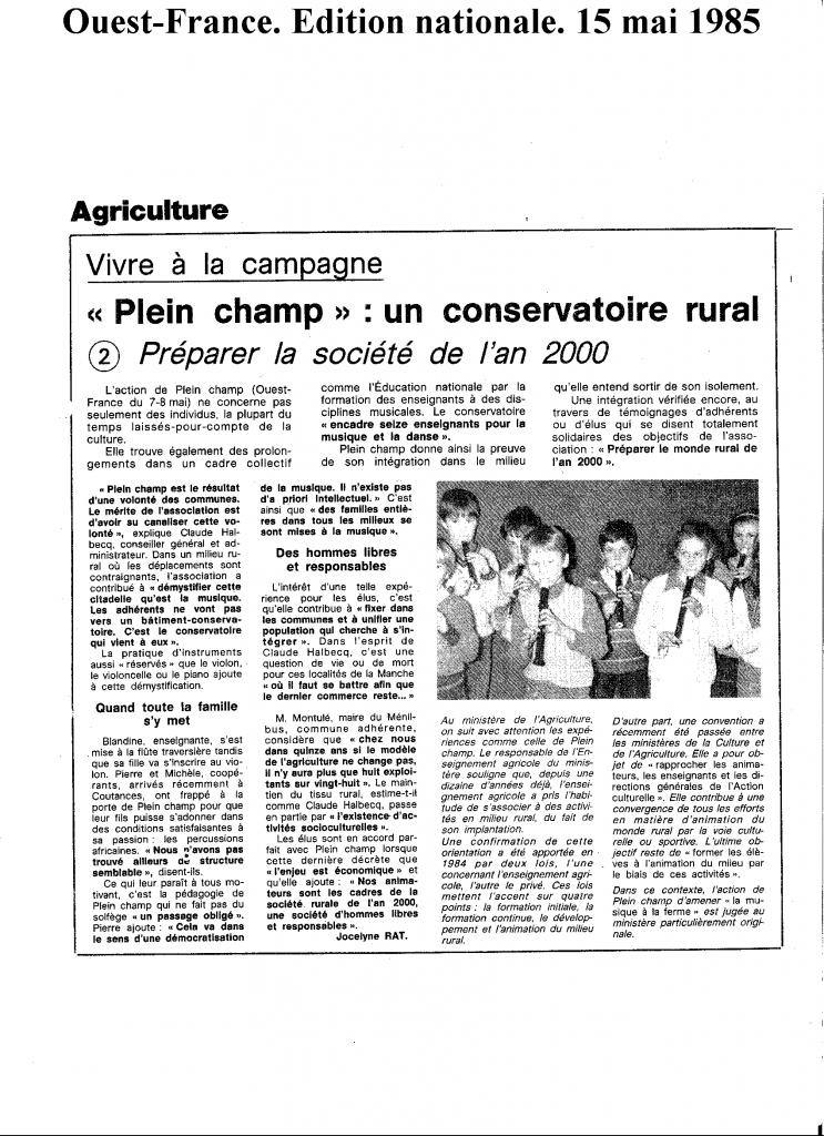 Ouest France Ed. Nat. 2 15 mai 1985